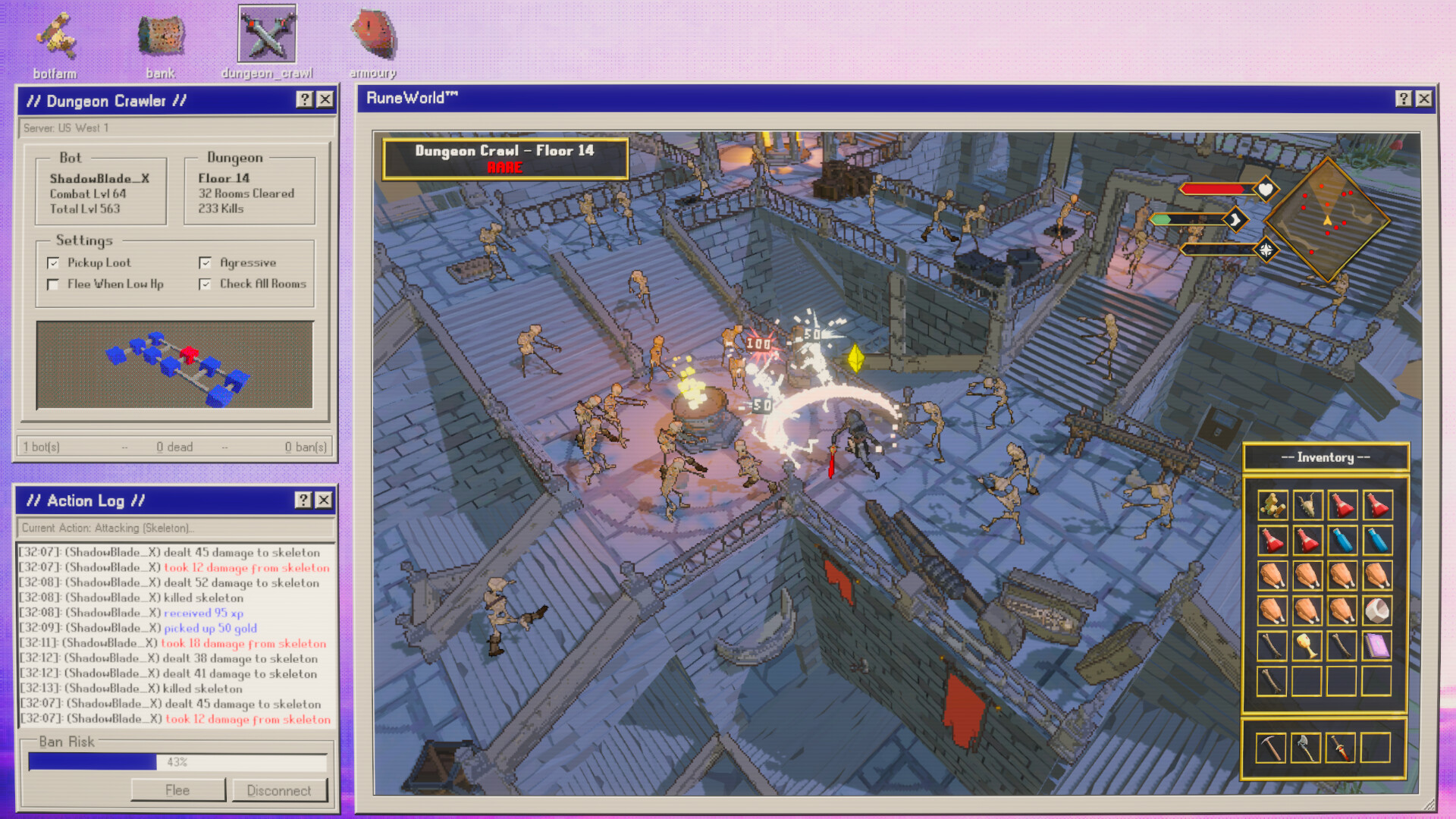 MMO Botfarm Simulator screenshot 4