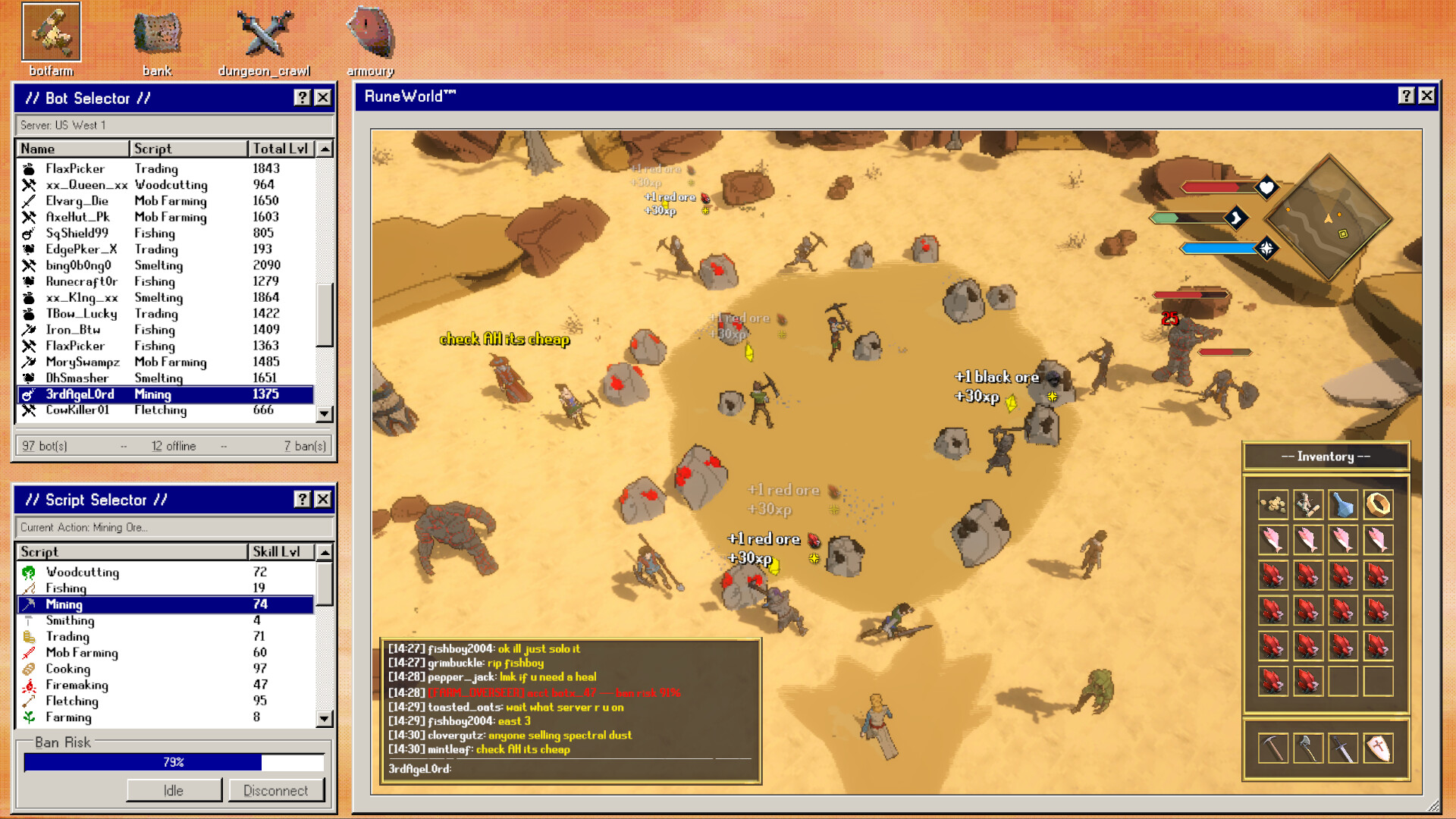 MMO Botfarm Simulator screenshot 3