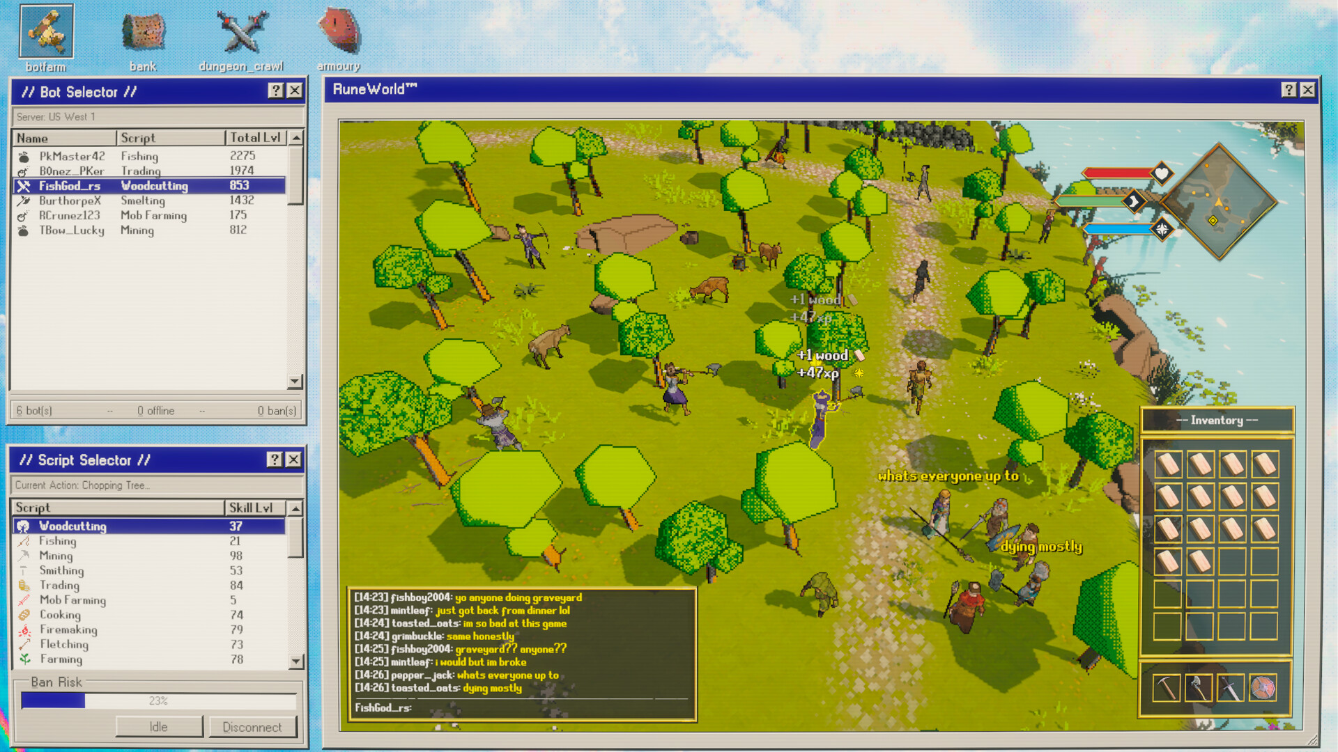 MMO Botfarm Simulator screenshot 1