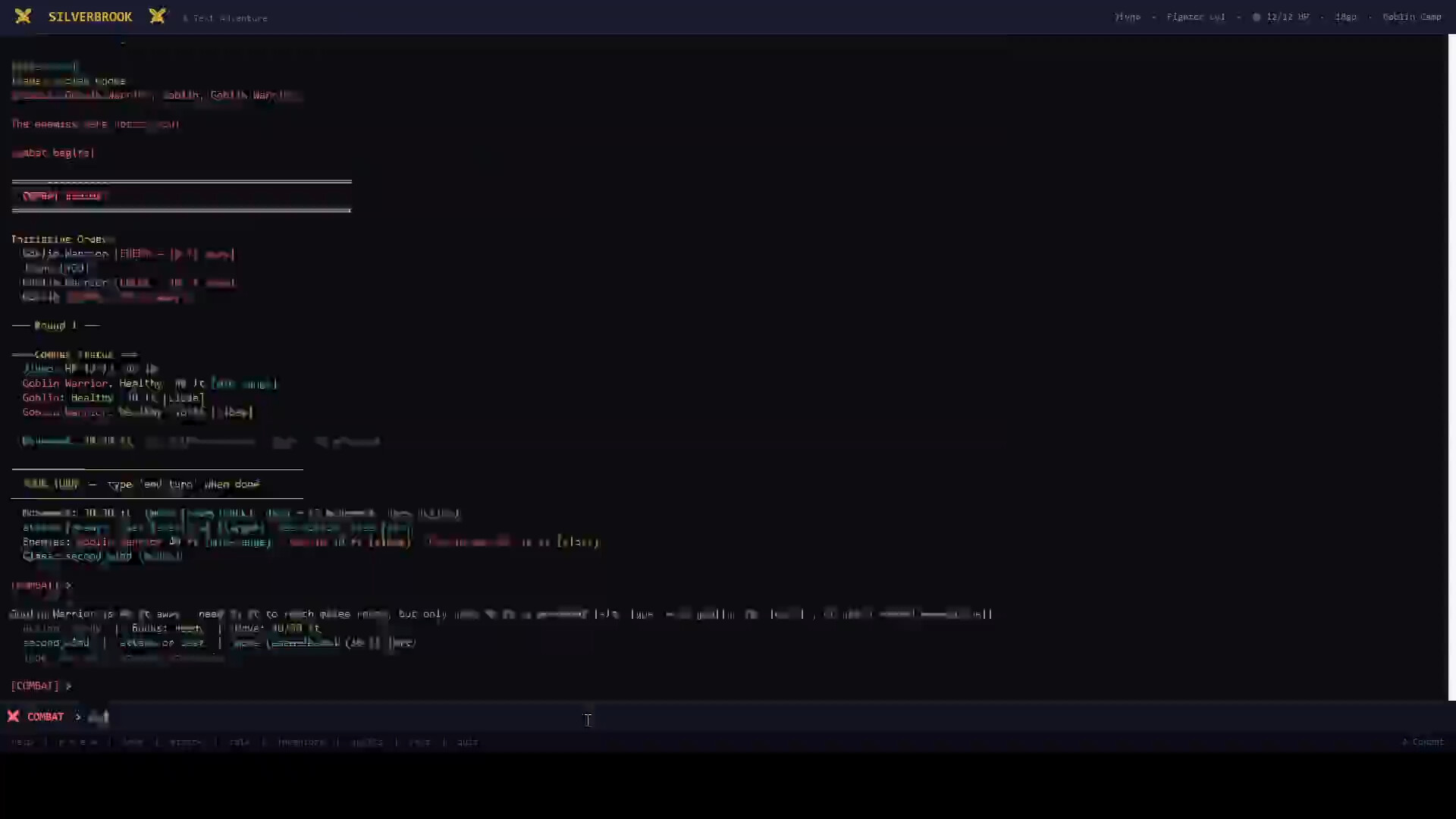 Silverbrook: a Text-Based RPG screenshot 3