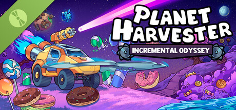 Planet Harvester official Steam header artwork with planetary landscape and harvester vehicle