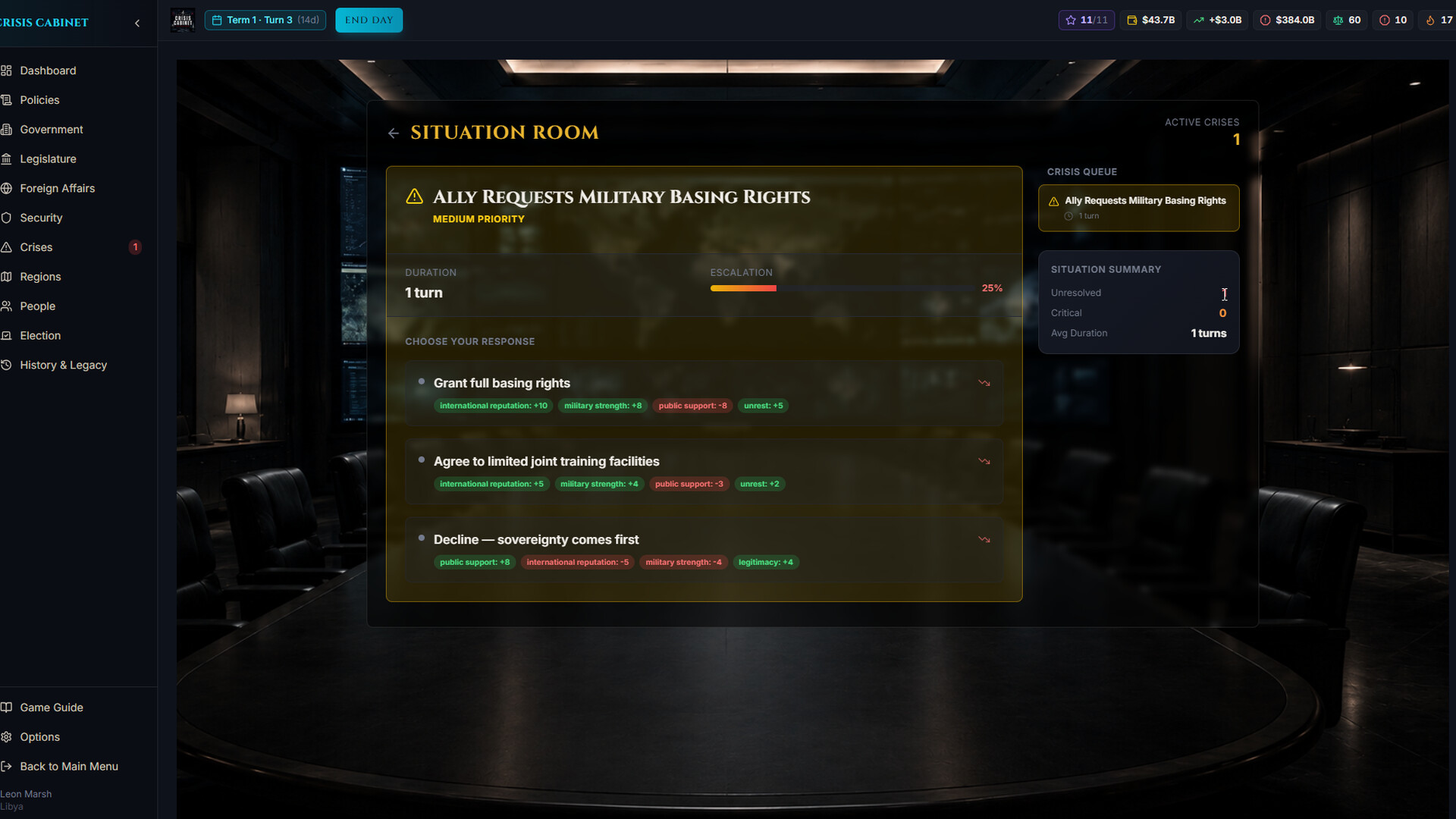 Crisis Cabinet screenshot 3