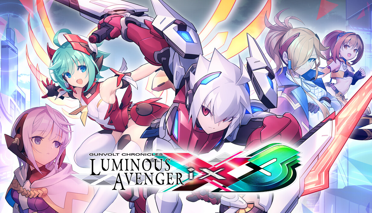 Official Steam key art for Gunvolt Chronicles Luminous Avenger iX 3 with Copen and Lola