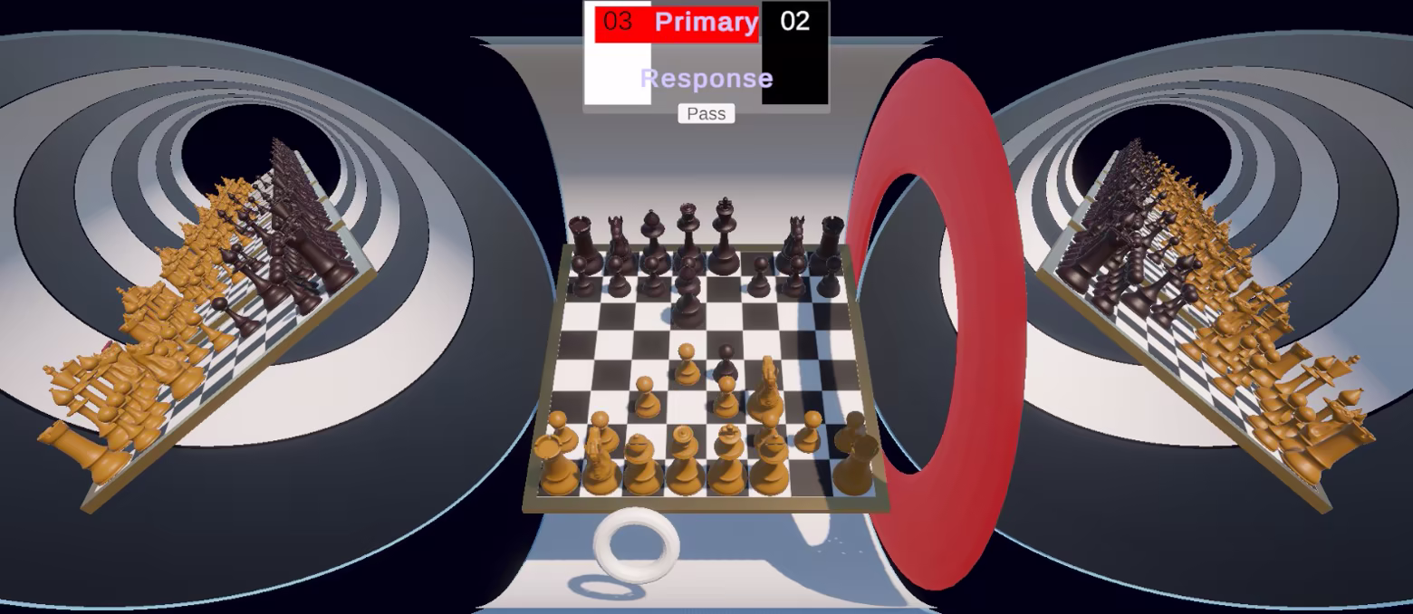 A game of Time Traveller's Chess in progress.