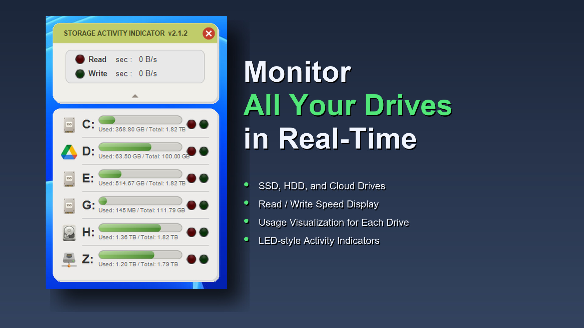 storage activity indicator screenshot 3