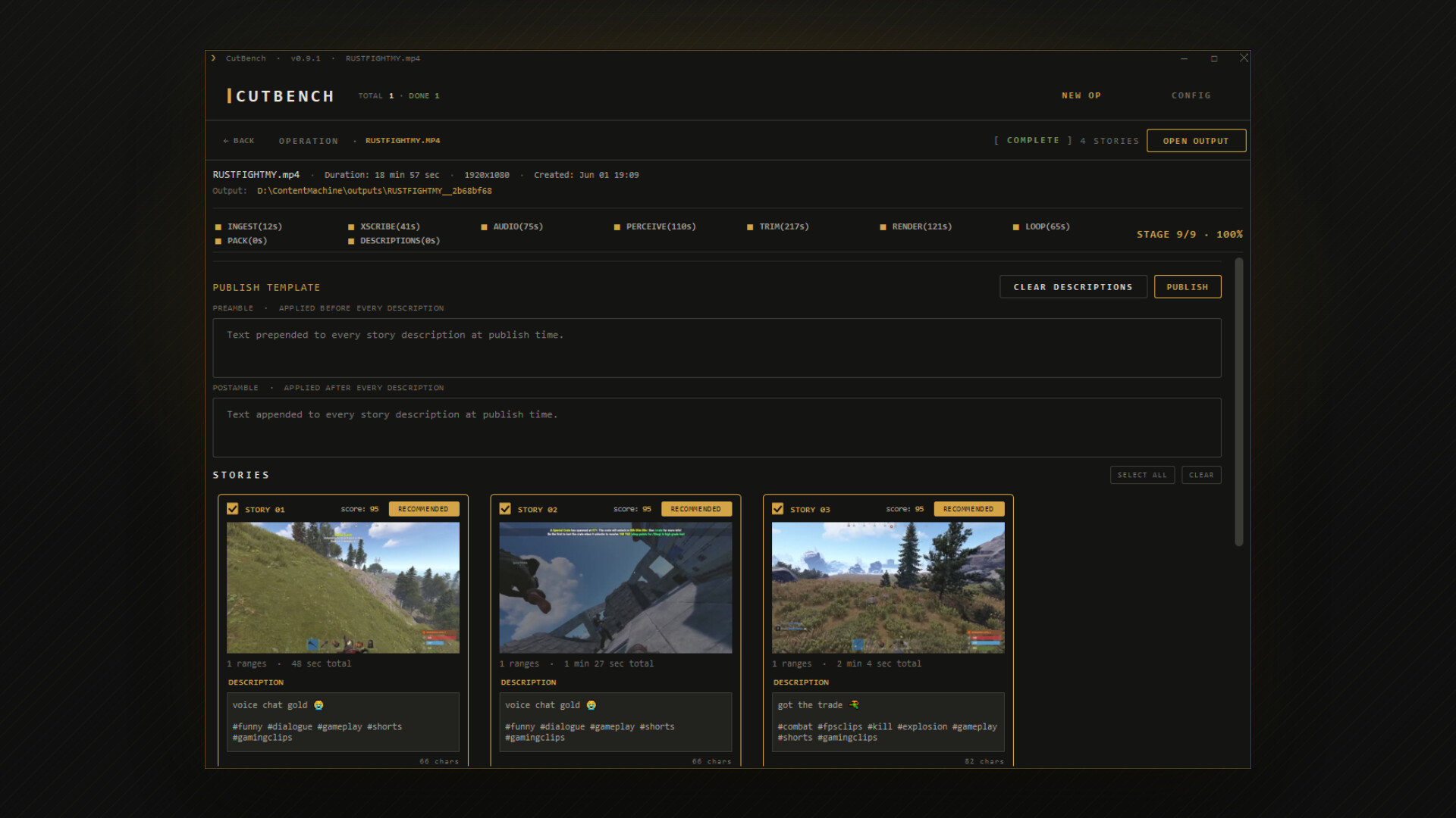 CutBench screenshot 3