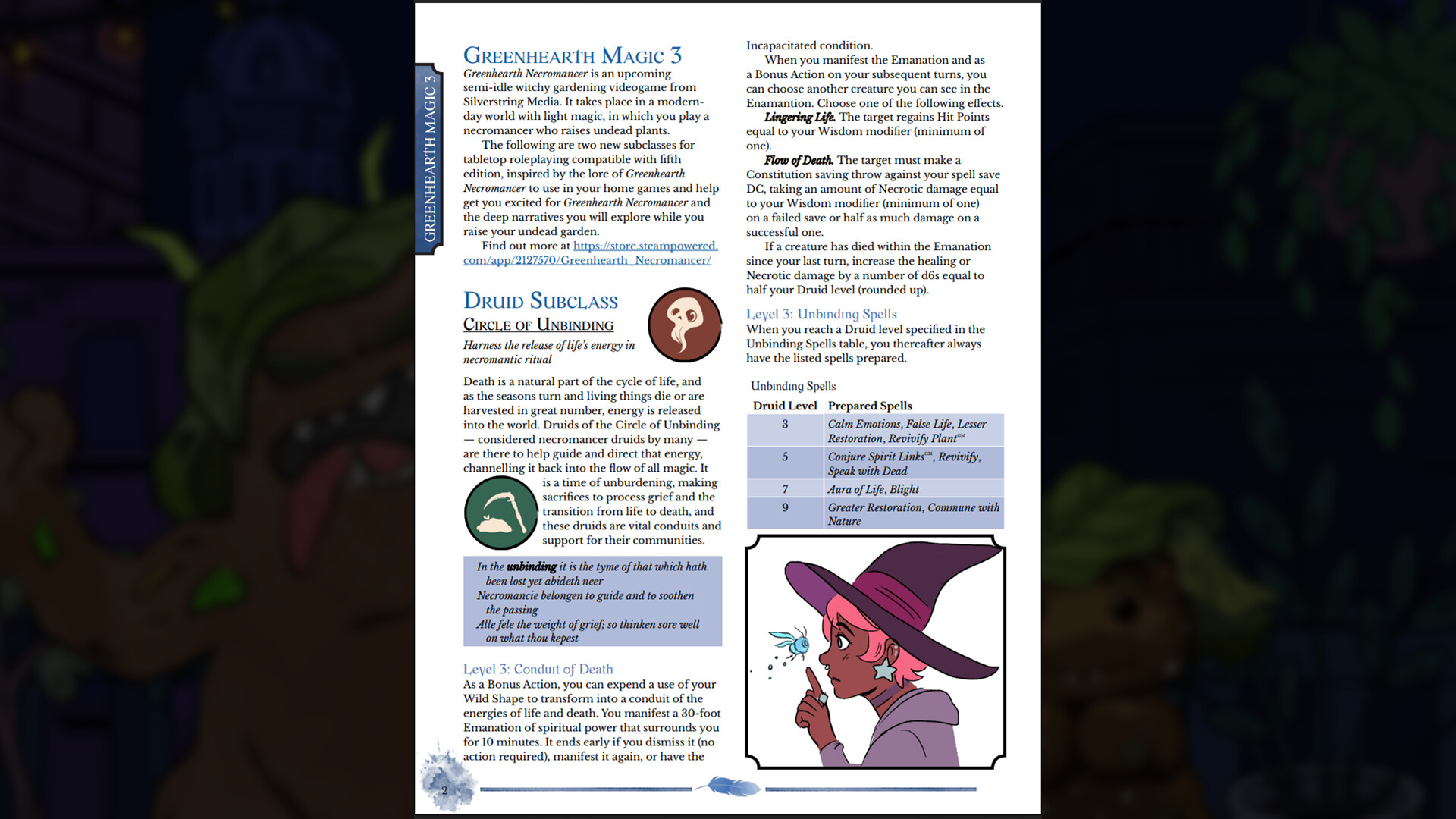 Greenhearth Magic: A companion to Greenhearth Necromancer for 5.5e screenshot 2