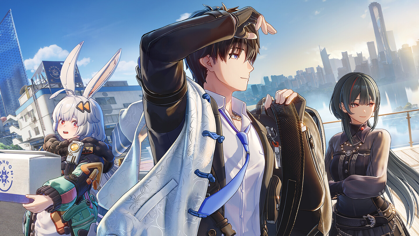 Arte oficial de Ananta na Steam — cidade aberta urbana do “GTA de anime” da NetEase, com data para 15/jan/2027