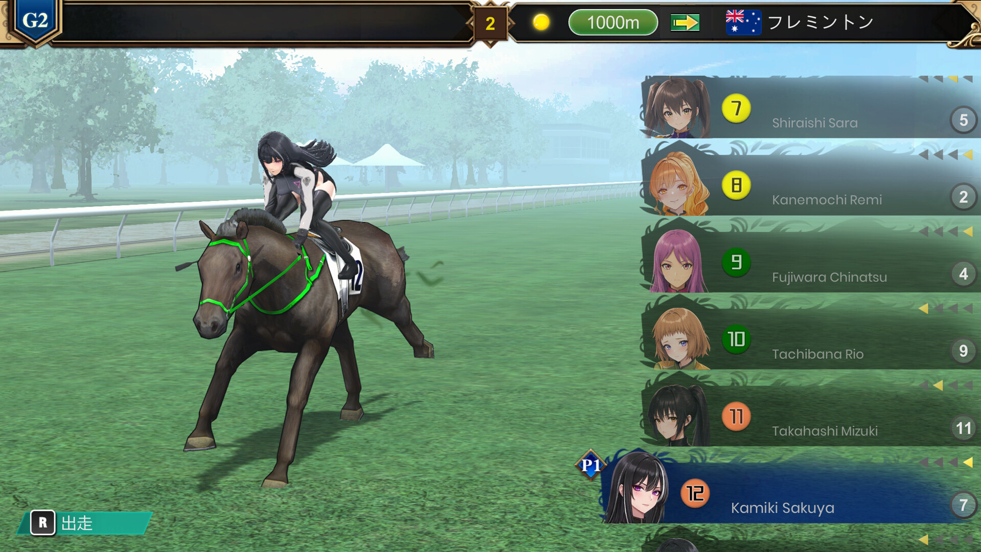 Gallop Diva 公式スクリーンショット 出走メンバーのランキングが並ぶ画面