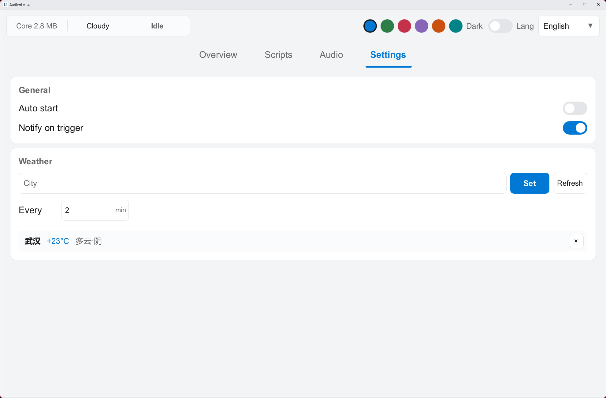 Audictrl screenshot 2