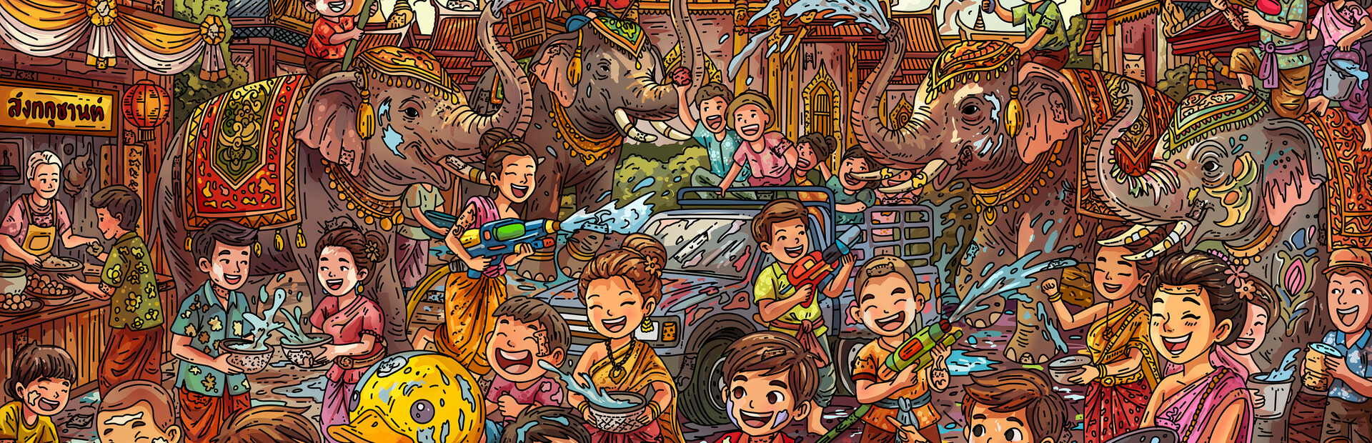 100 Songkran Cats