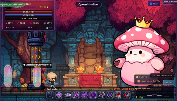 MojiWorld — the crowned Queen Shroom on her throne
