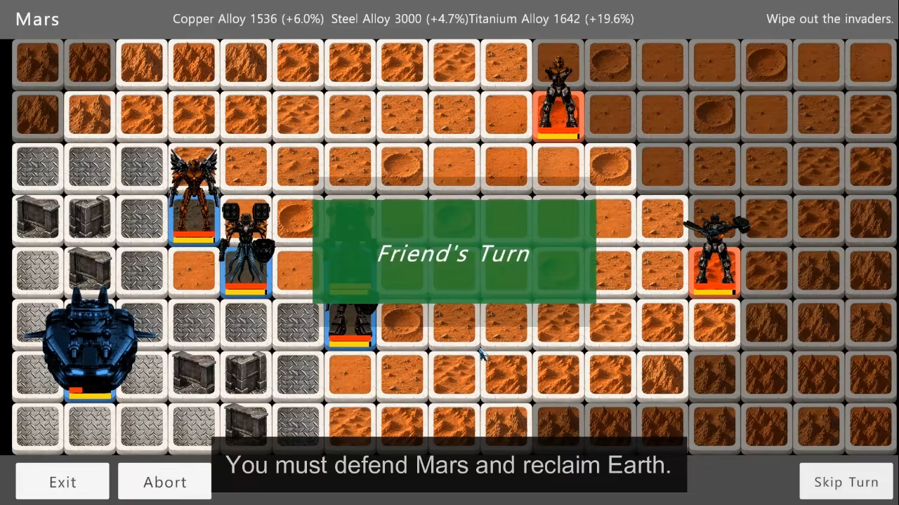 Defending against invaders on the Mars map