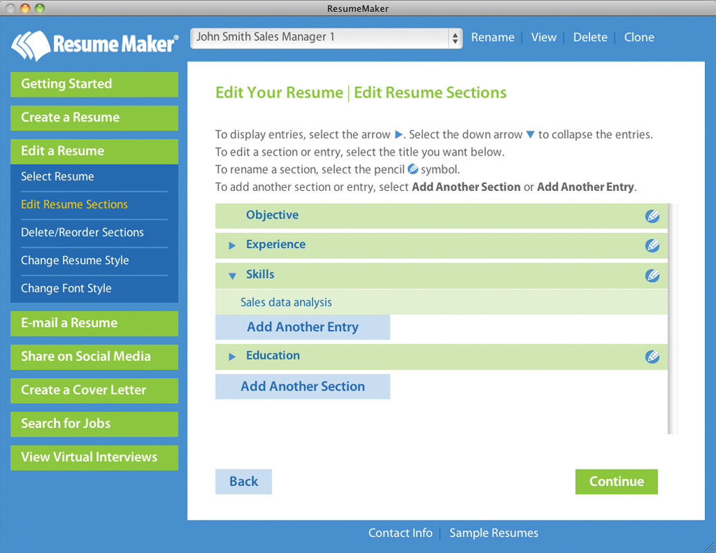 Resume Maker® for Mac screenshot 3