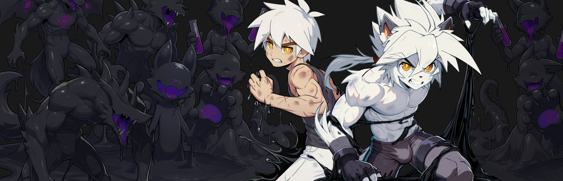 Akuro and Bahaku VS Pollution Monsters