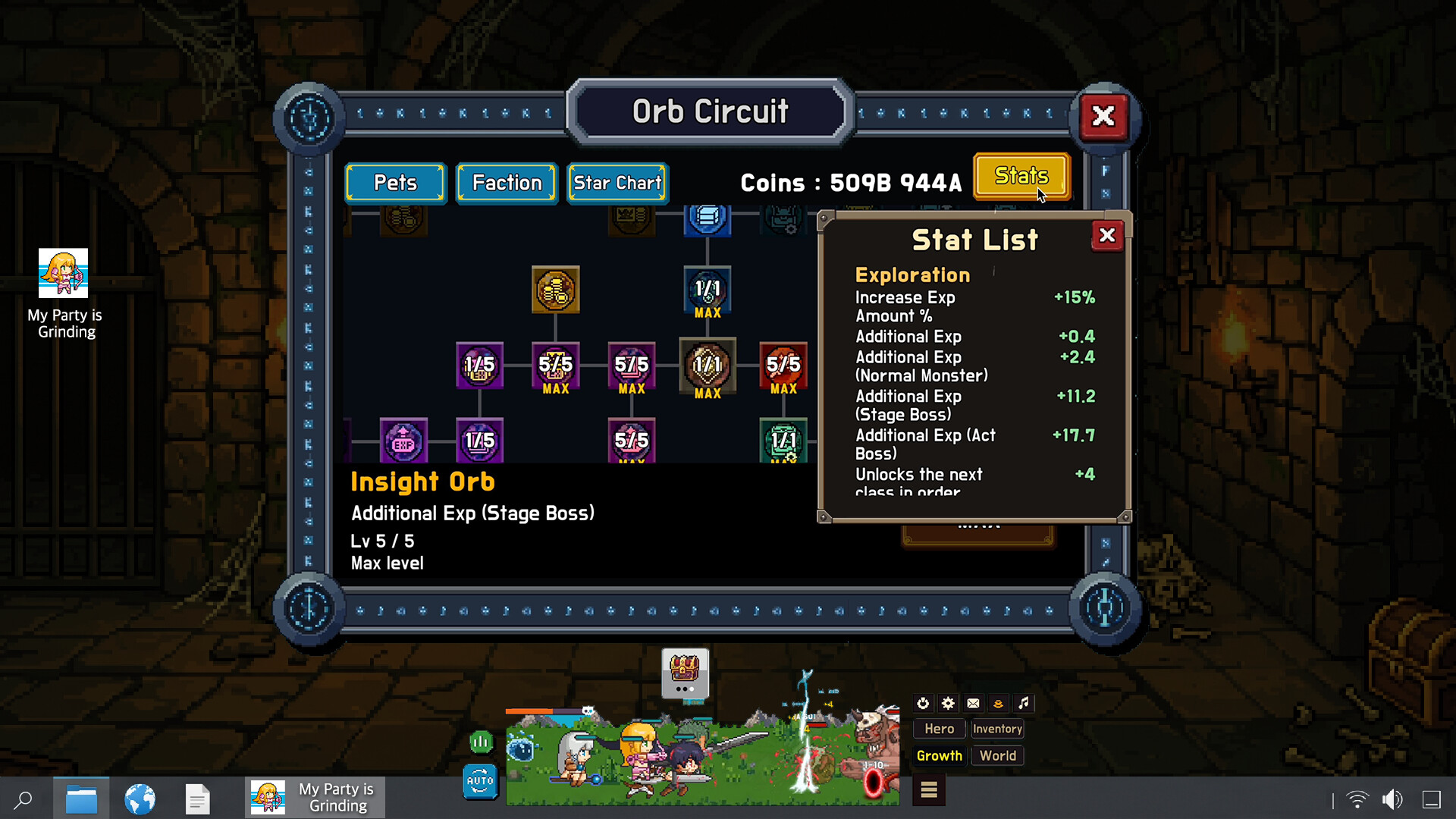 My Party Is Grinding 公式スクリーンショット 装備強化画面