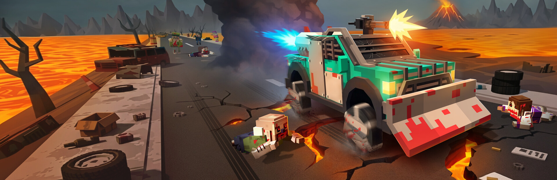 Zombie Derby: Blocky Roads