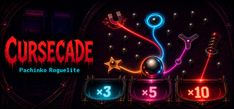 CURSECADE: Pachinko Roguelite — Steam header