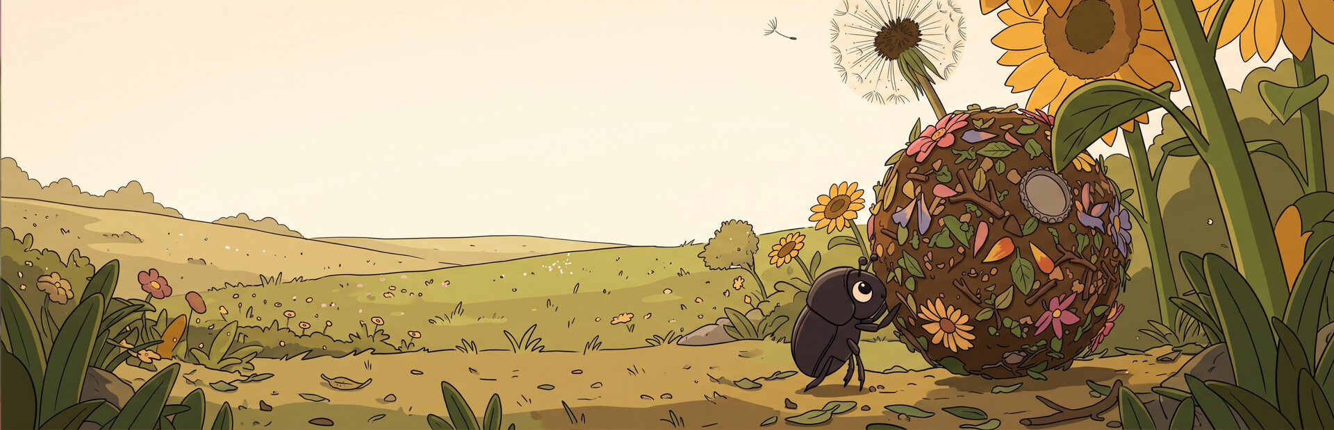 Lonely Dung Beetle