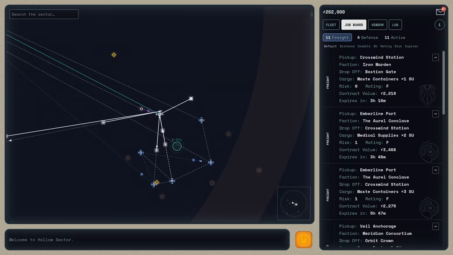 Screenshot of game layout, focusing on the Solar System Map