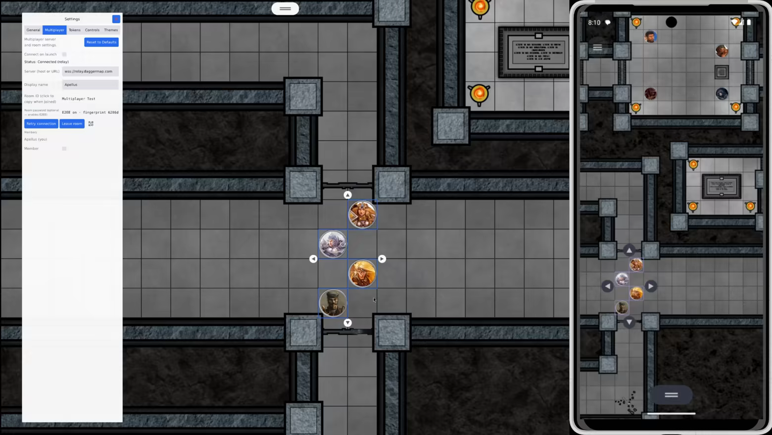 A Screenshot of desktop and mobile instances of Daggermap in sync.