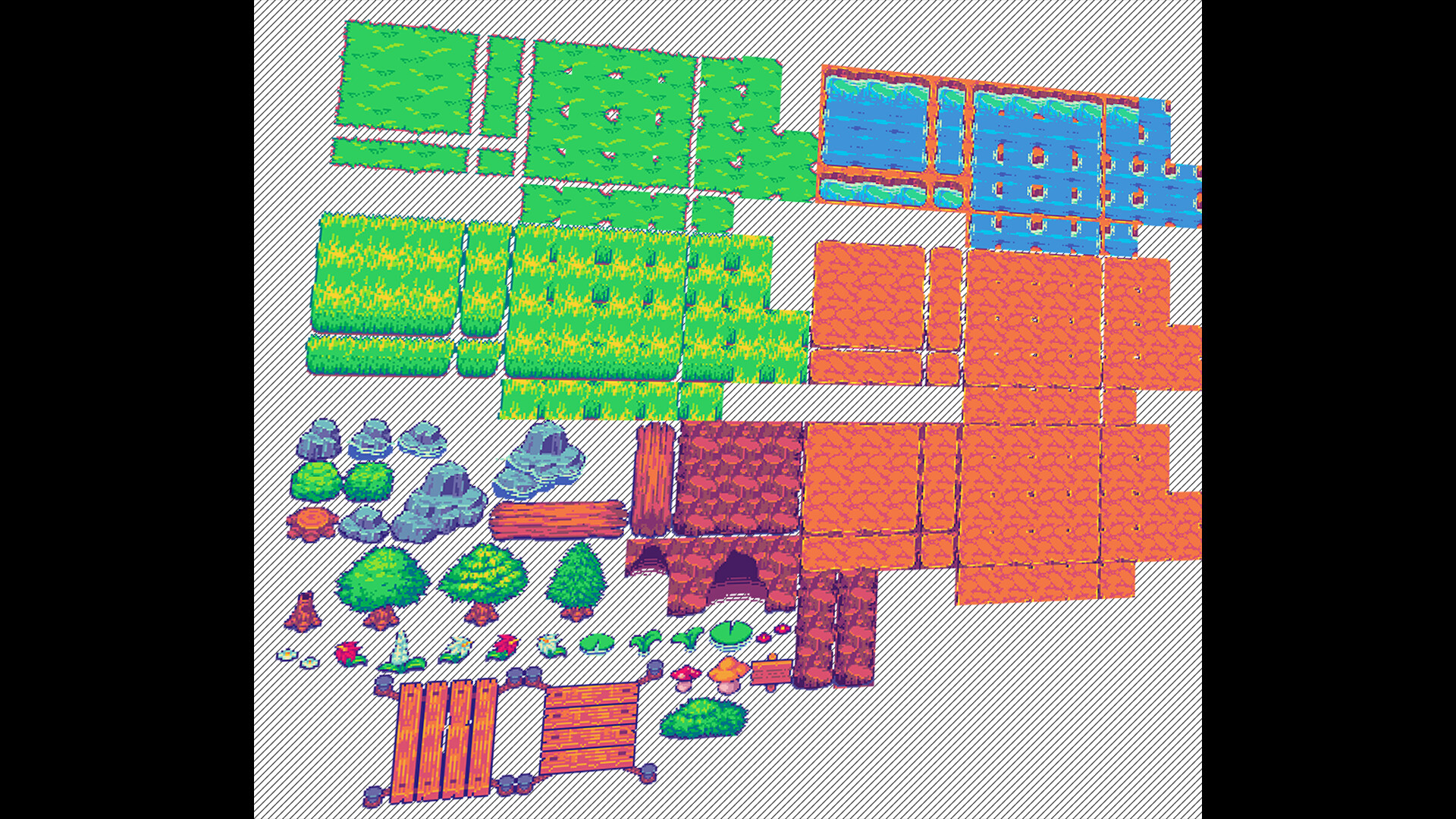 Steam：RPGツクールMZ - TinyRPG - 緑の原野タイルセット