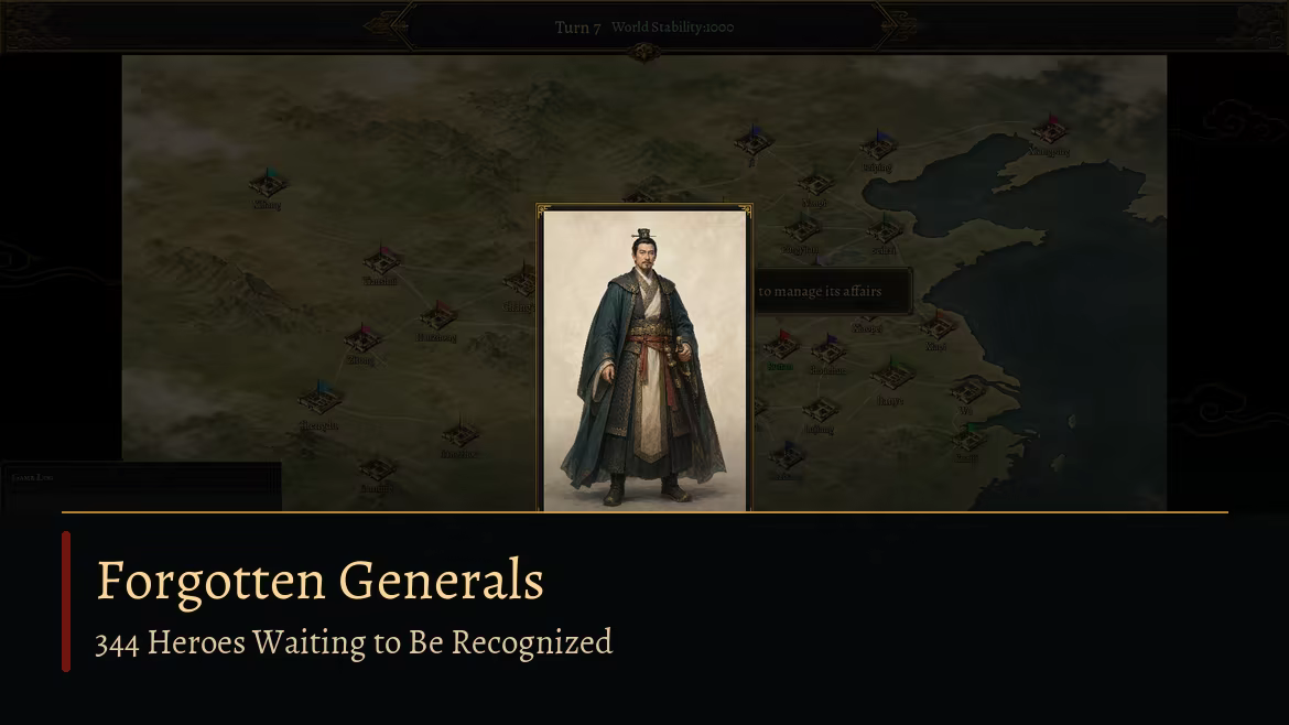 Forgotten generals appear under aliases and gradually recover their memories through actions, battle achievements, or Fate Candle choices.