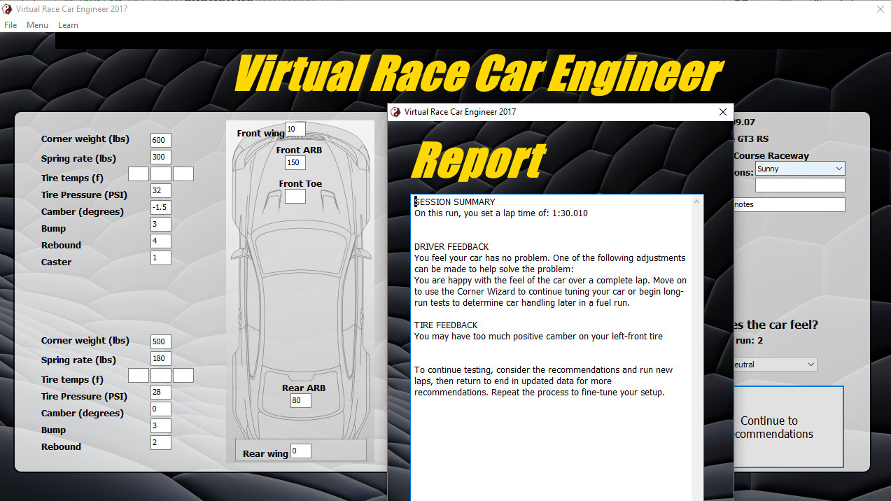 Virtual Race Car Engineer 2016 screenshot 5