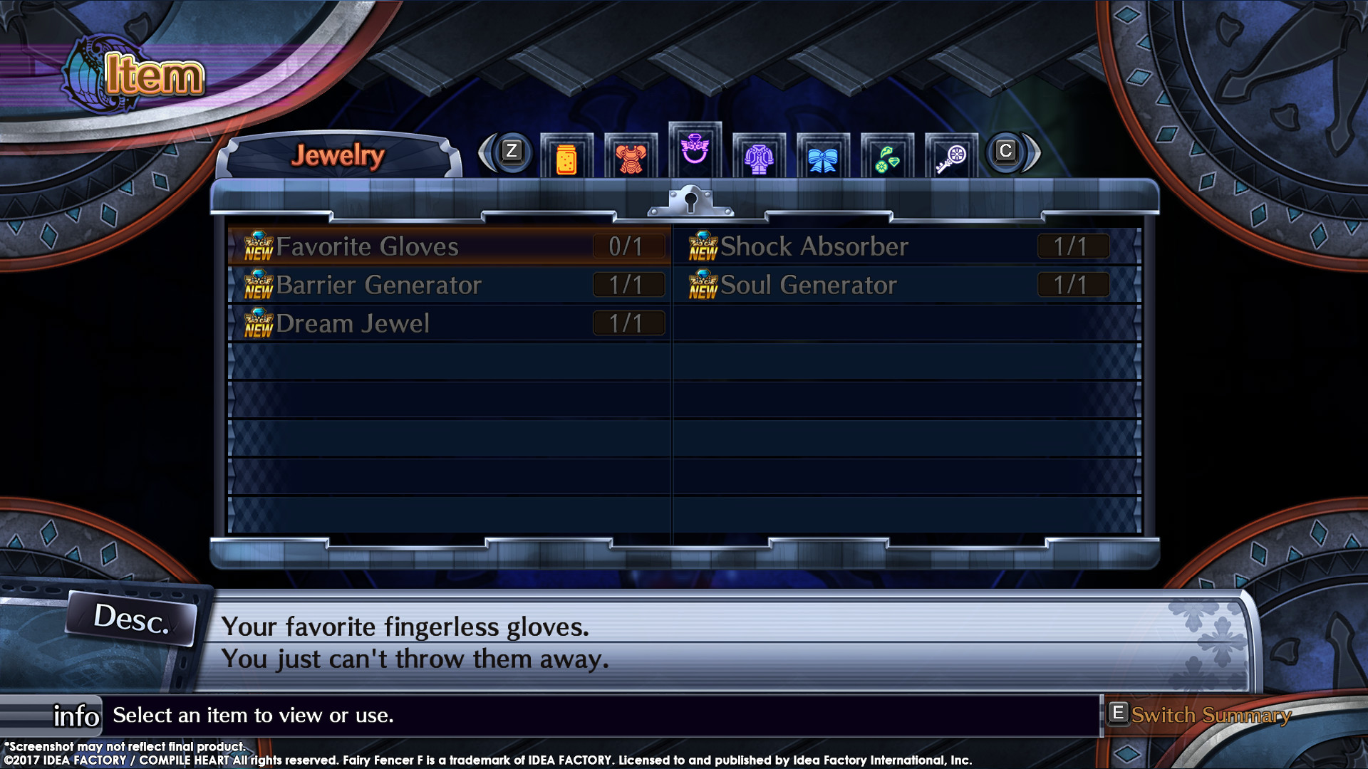 Fairy Fencer F ADF Ultimate Fencer Accessory Set screenshot 2