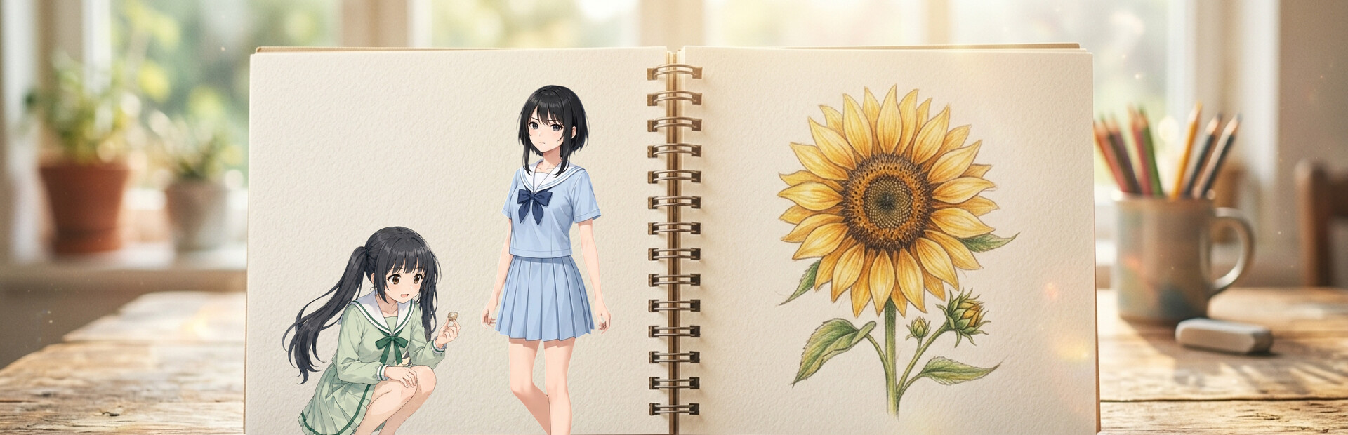 Seri & Yuka with my heart