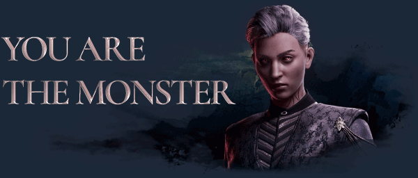 Banner quảng cáo Vampire The Masquerade Bloodlines 2 với câu "You Are The Monster"