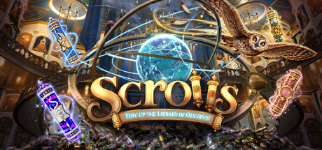 SCROLLS: Tidy up the Library of Olympus! — Steam header