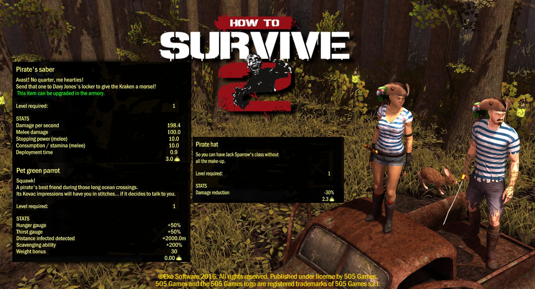 How To Survive 2 - Pirates of the Bayou Skin Pack screenshot 1