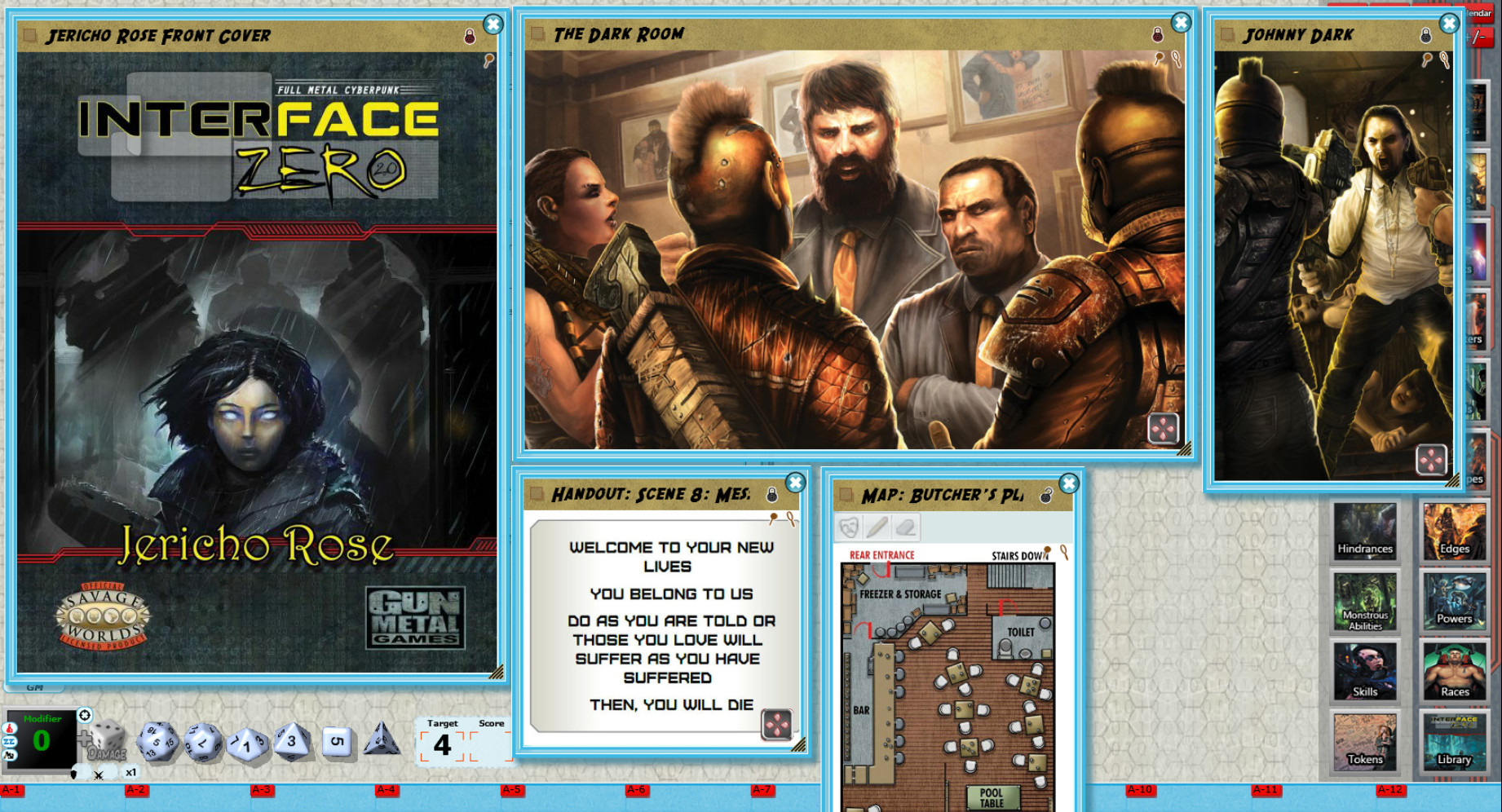 Fantasy Grounds - Interface Zero: Jericho Rose (Savage Worlds) screenshot 4