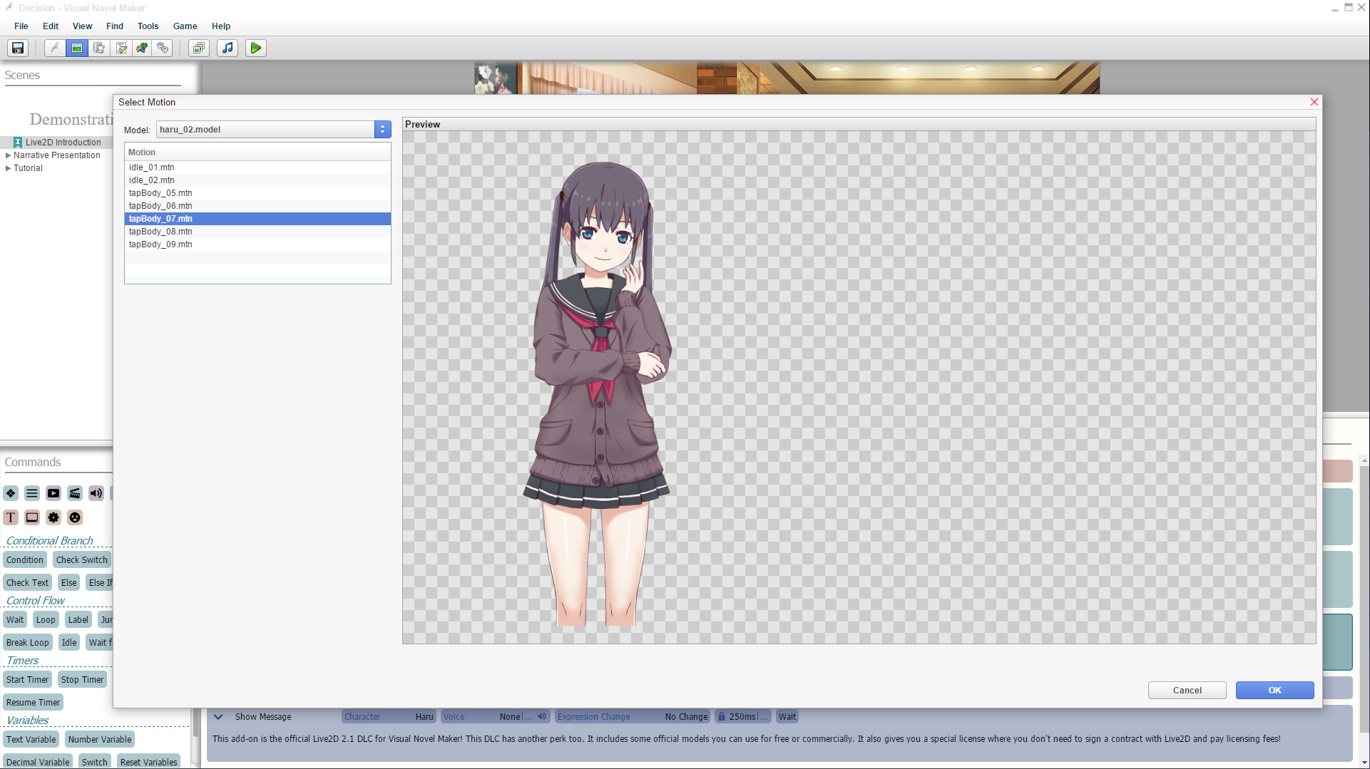 Visual Novel Maker - Live2D DLC screenshot 2