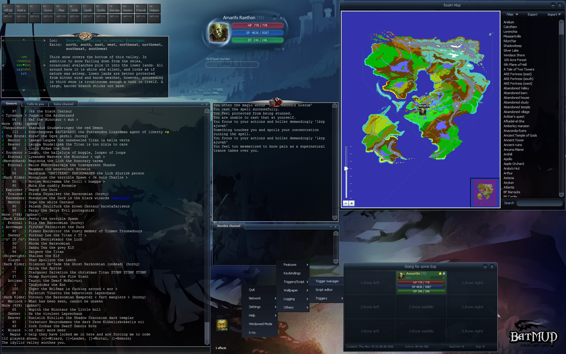 BatMUD screenshot 2