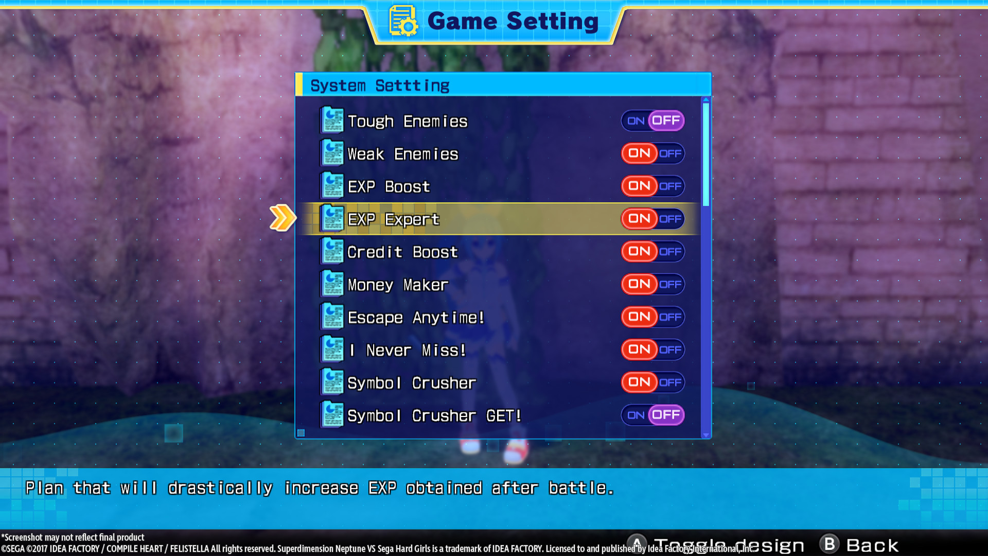 Superdimension Neptune VS Sega Hard Girls - EXP Expert screenshot 2