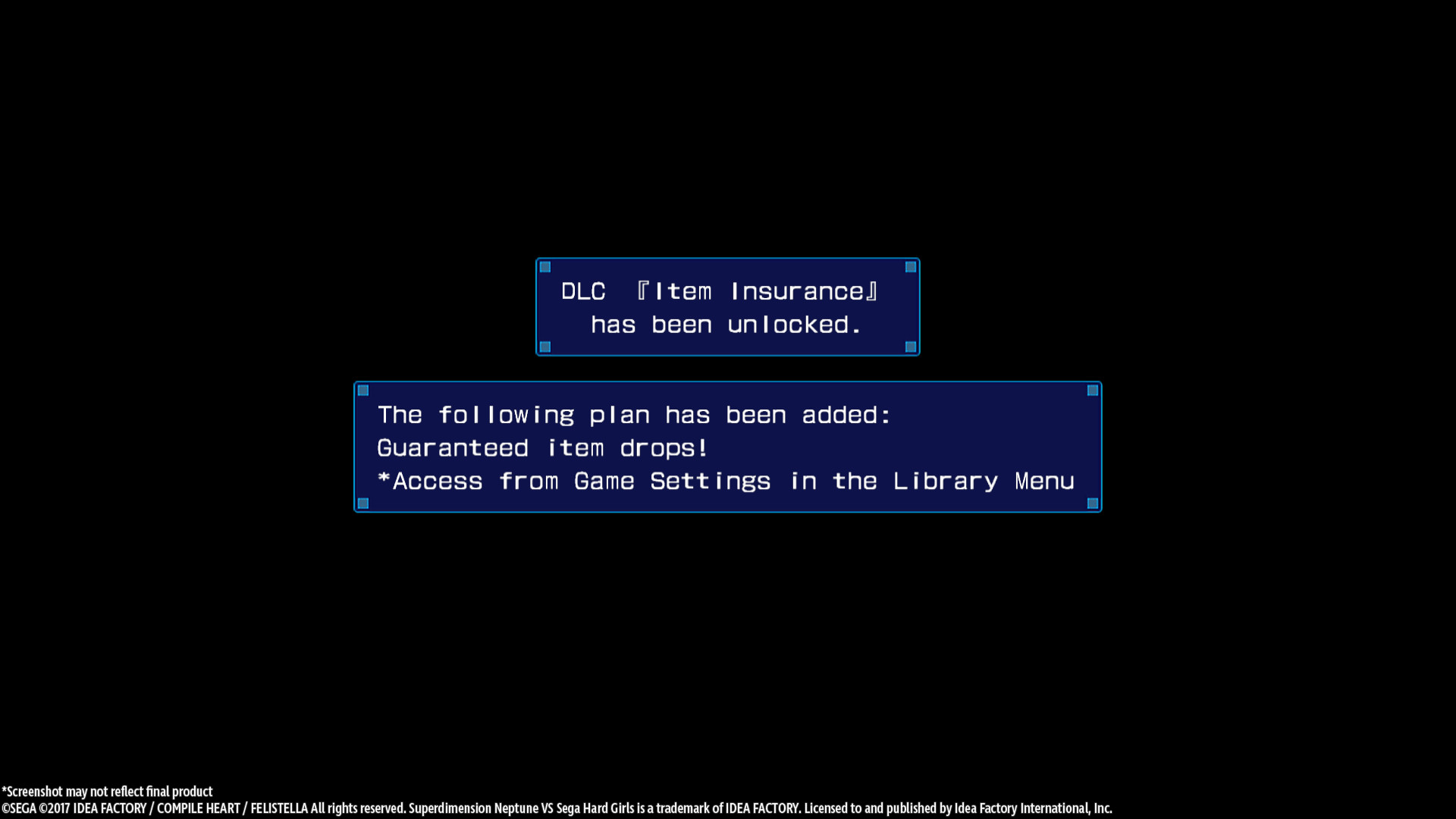 Superdimension Neptune VS Sega Hard Girls - Item Insurance screenshot 1