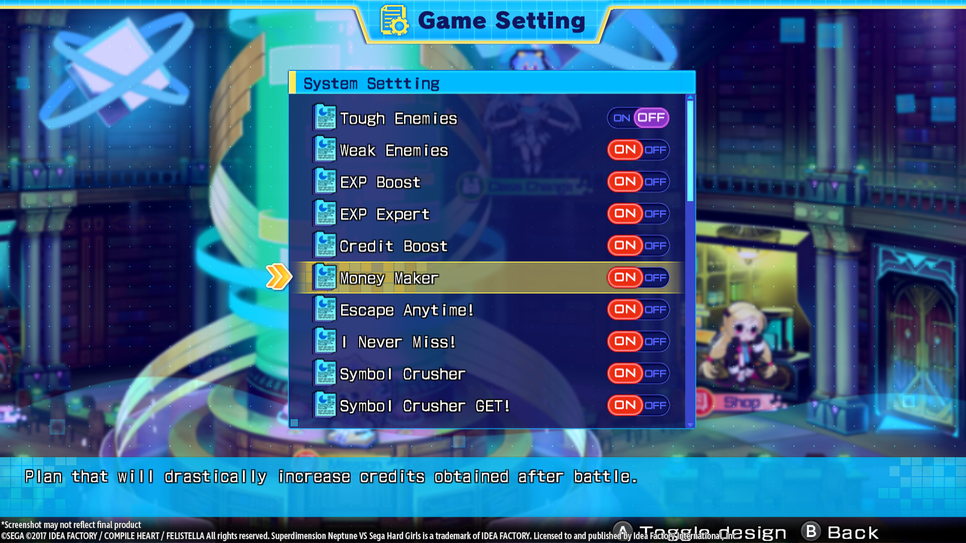 Superdimension Neptune VS Sega Hard Girls - Money Maker screenshot 2