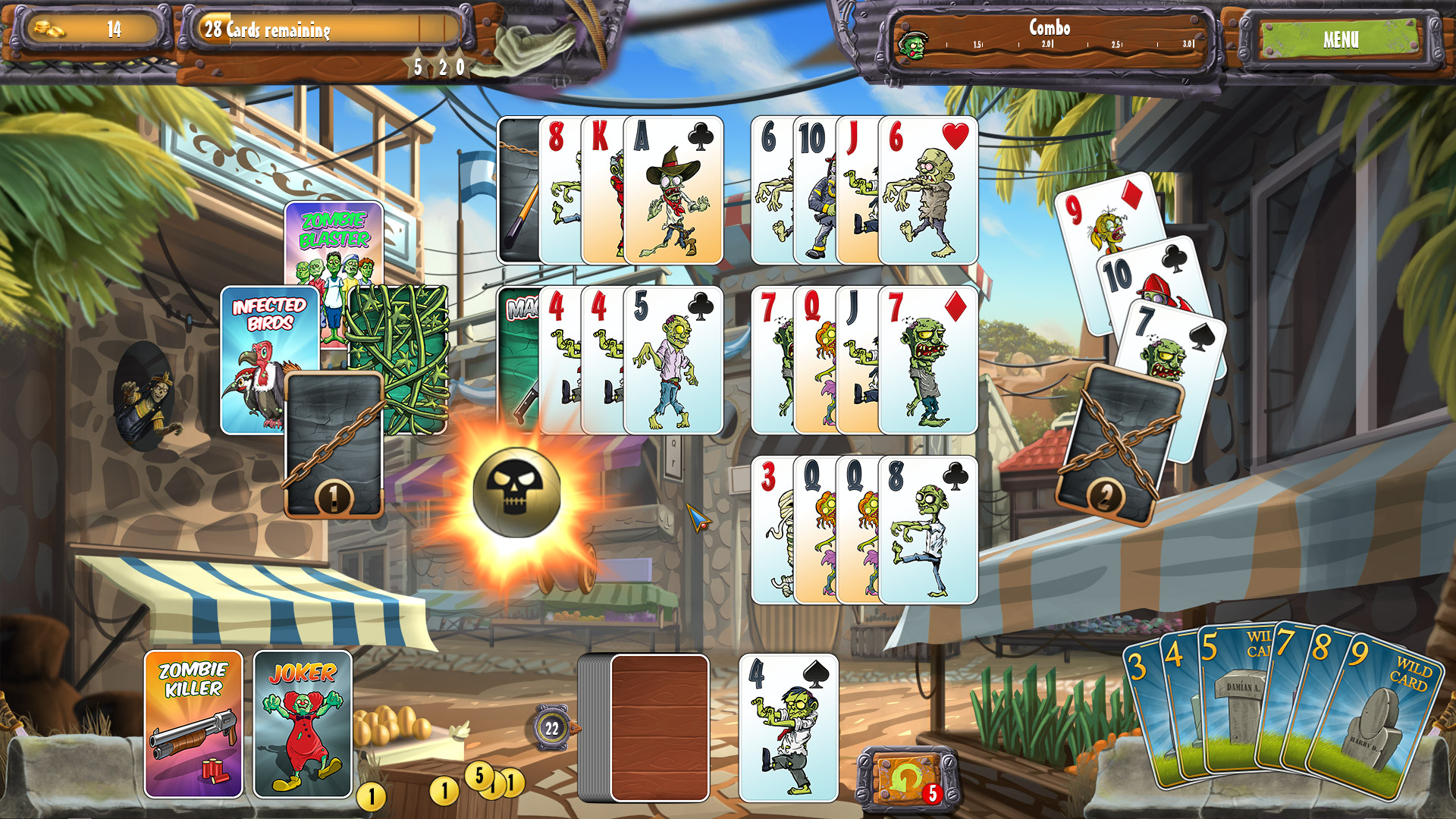 Zombie Solitaire 2 Chapter 3 screenshot 4
