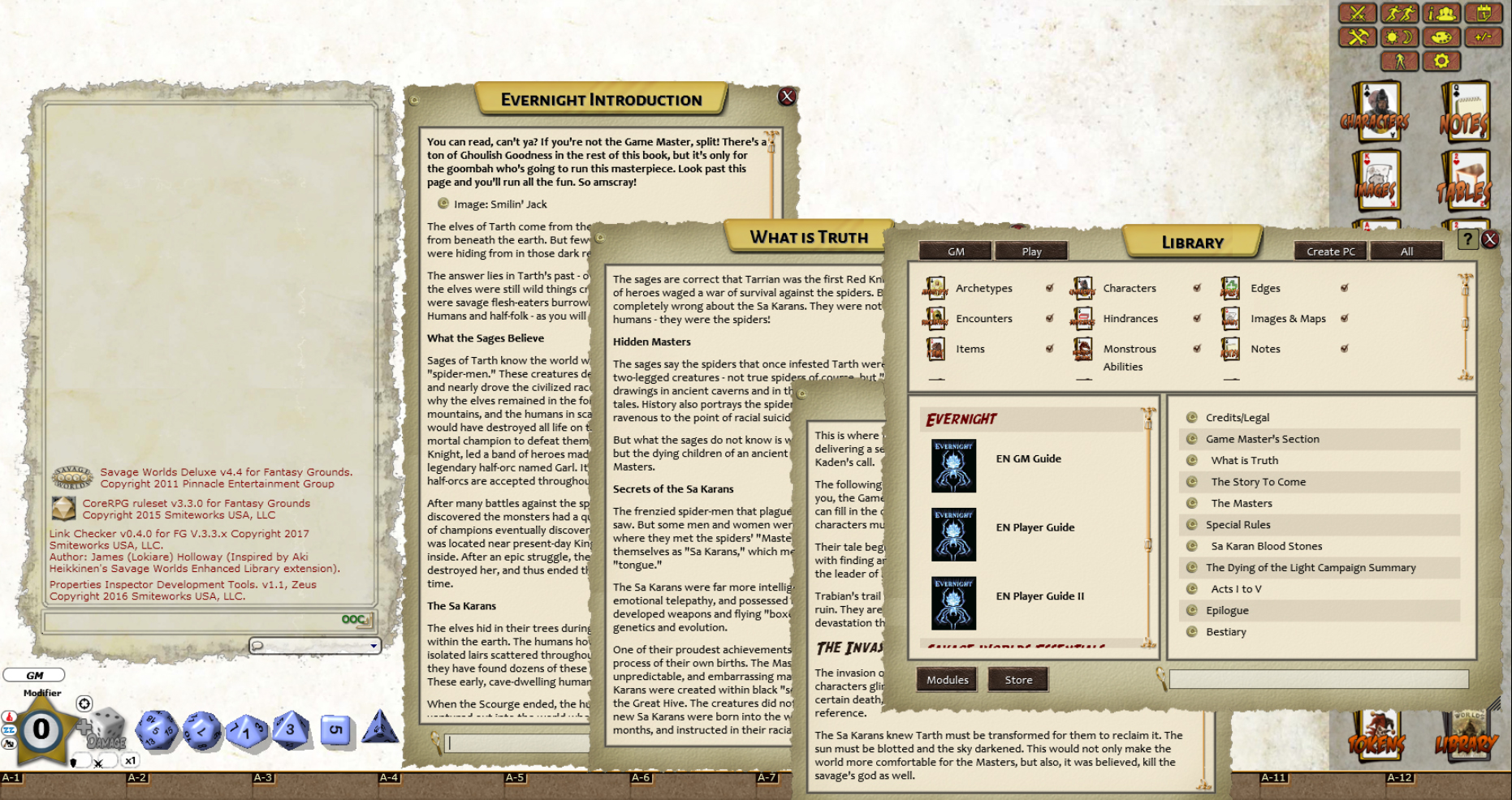 Fantasy Grounds - Evernight (Savage Worlds) screenshot 2