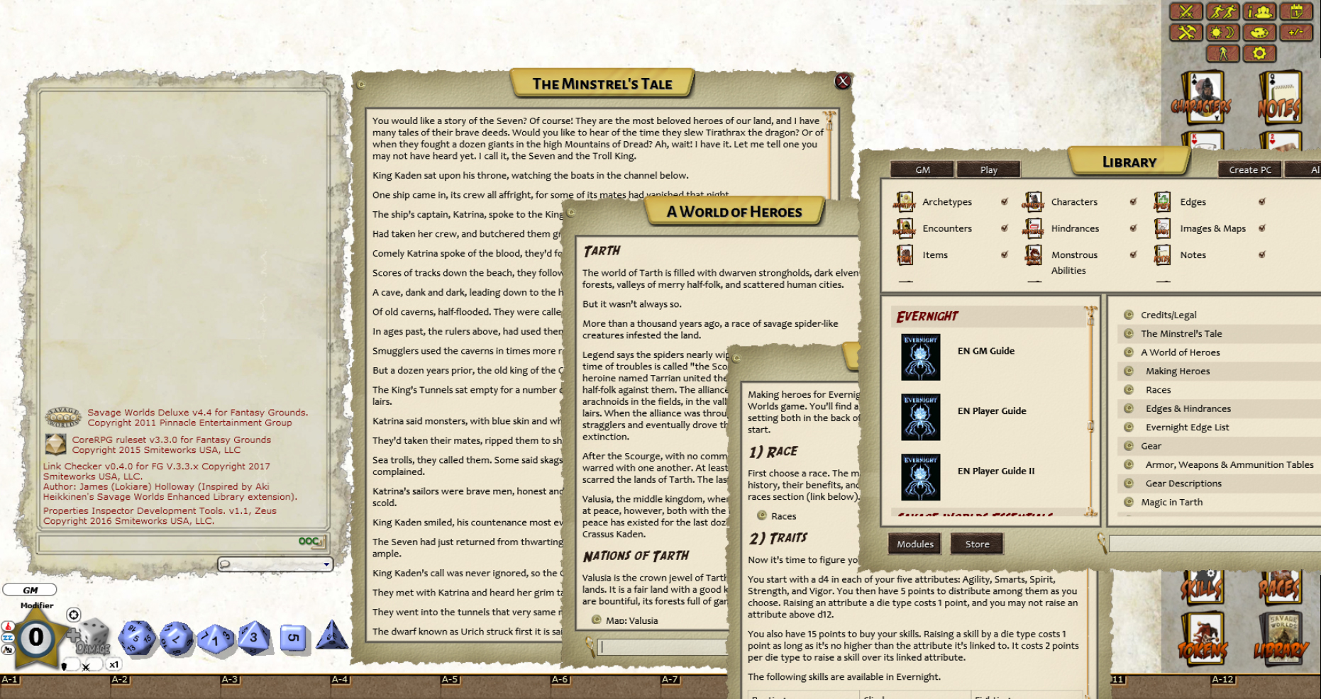 Fantasy Grounds - Evernight (Savage Worlds) screenshot 3