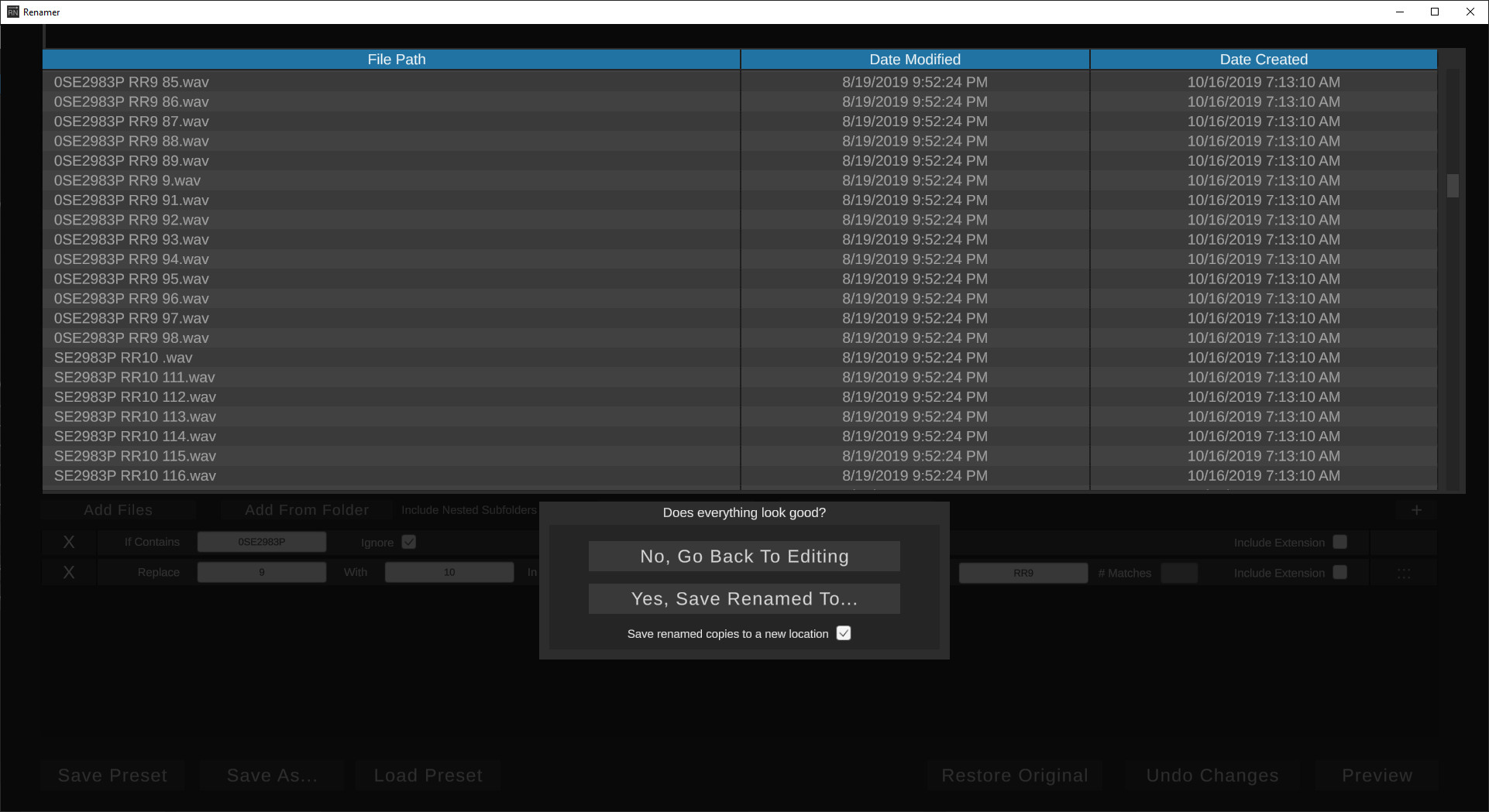 Renamer screenshot 3