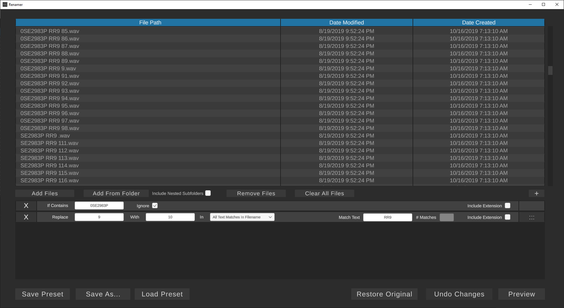 Renamer screenshot 1