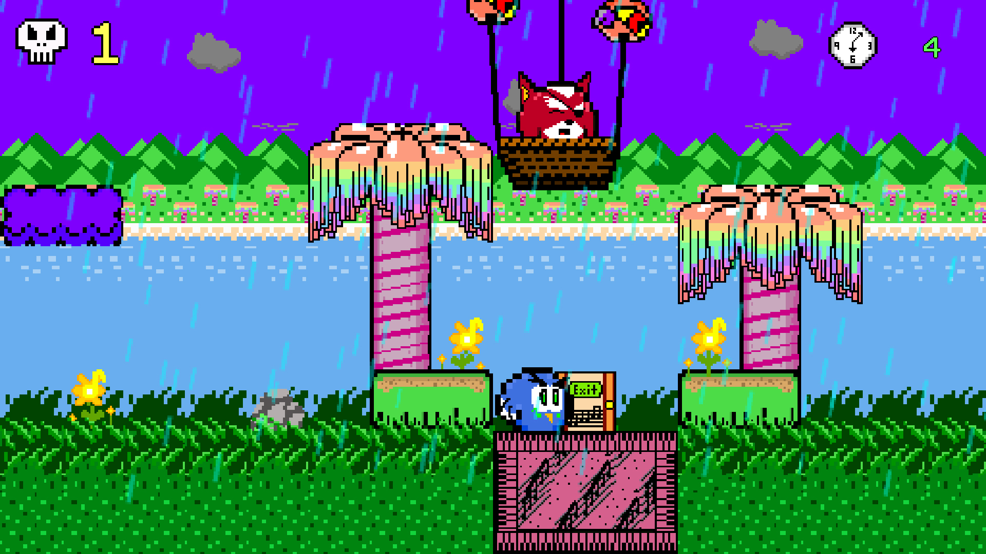 Bebop and Tempo facing a platforming challenge
