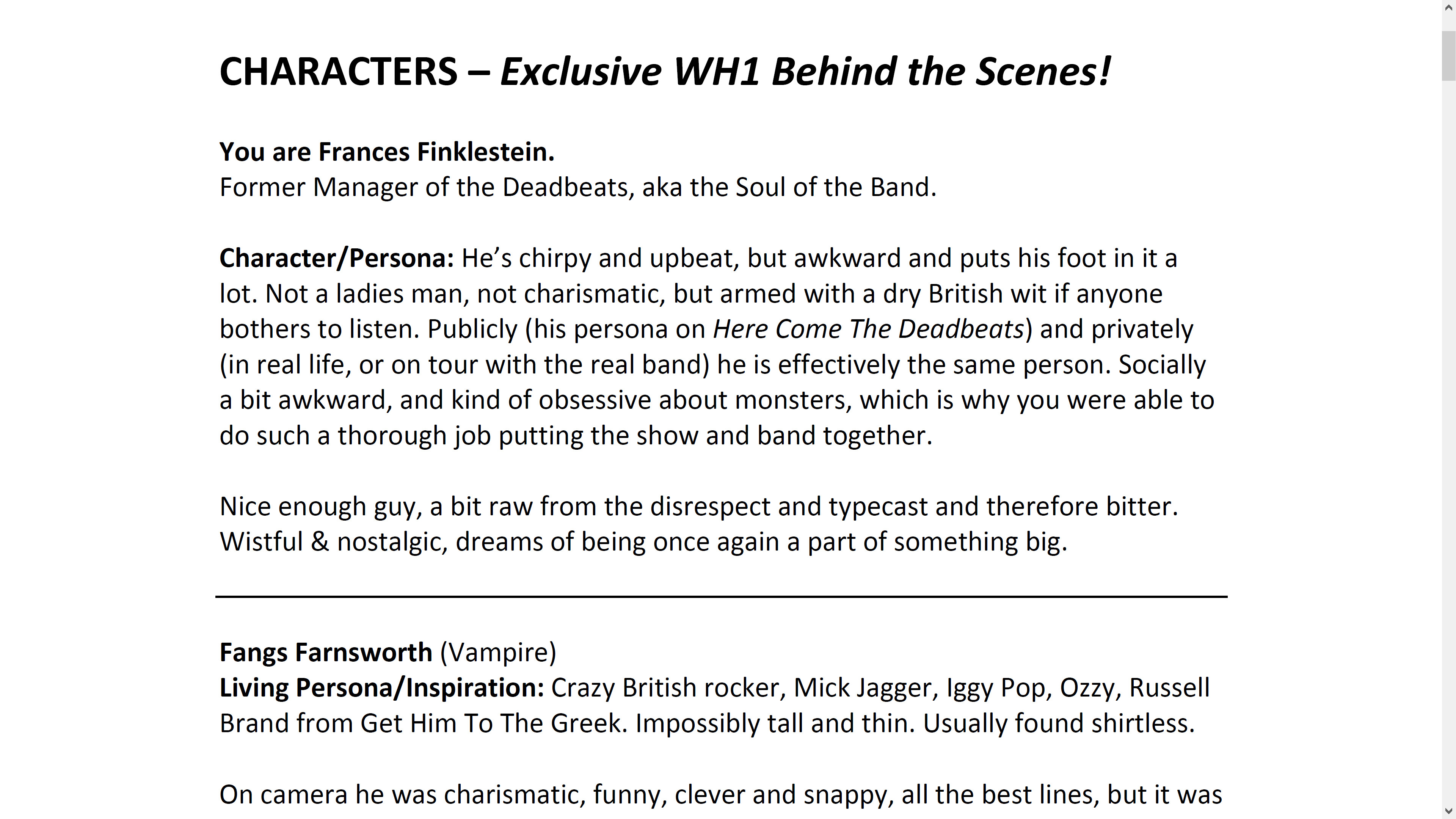 Wailing Heights - Script Book screenshot 2