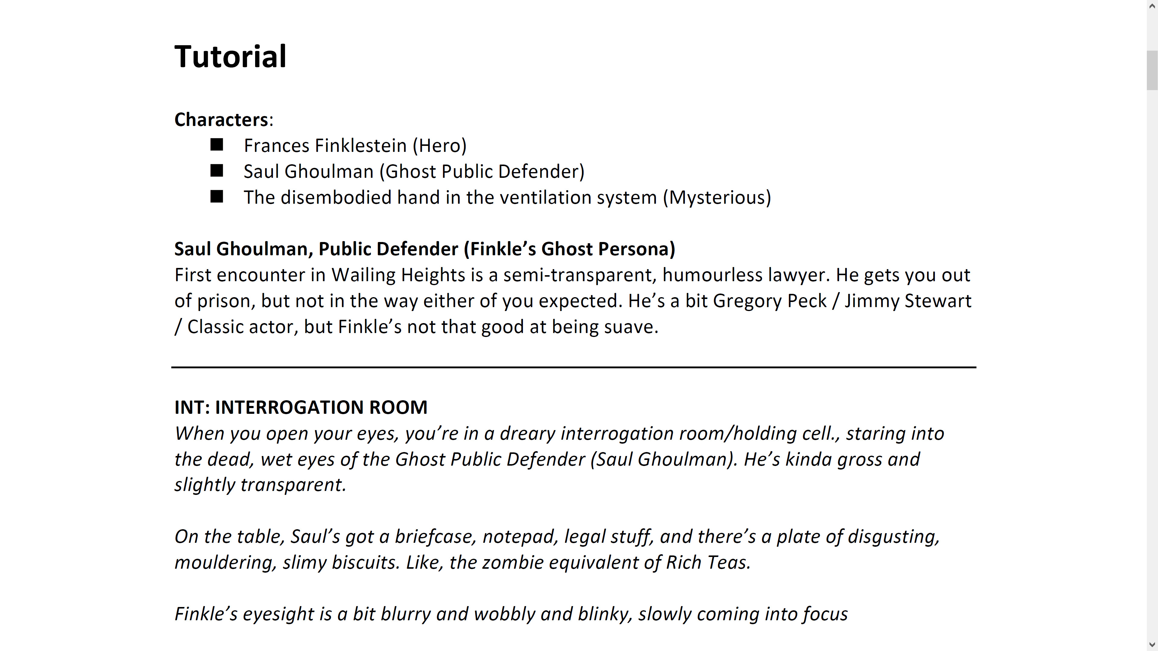 Wailing Heights - Script Book screenshot 1