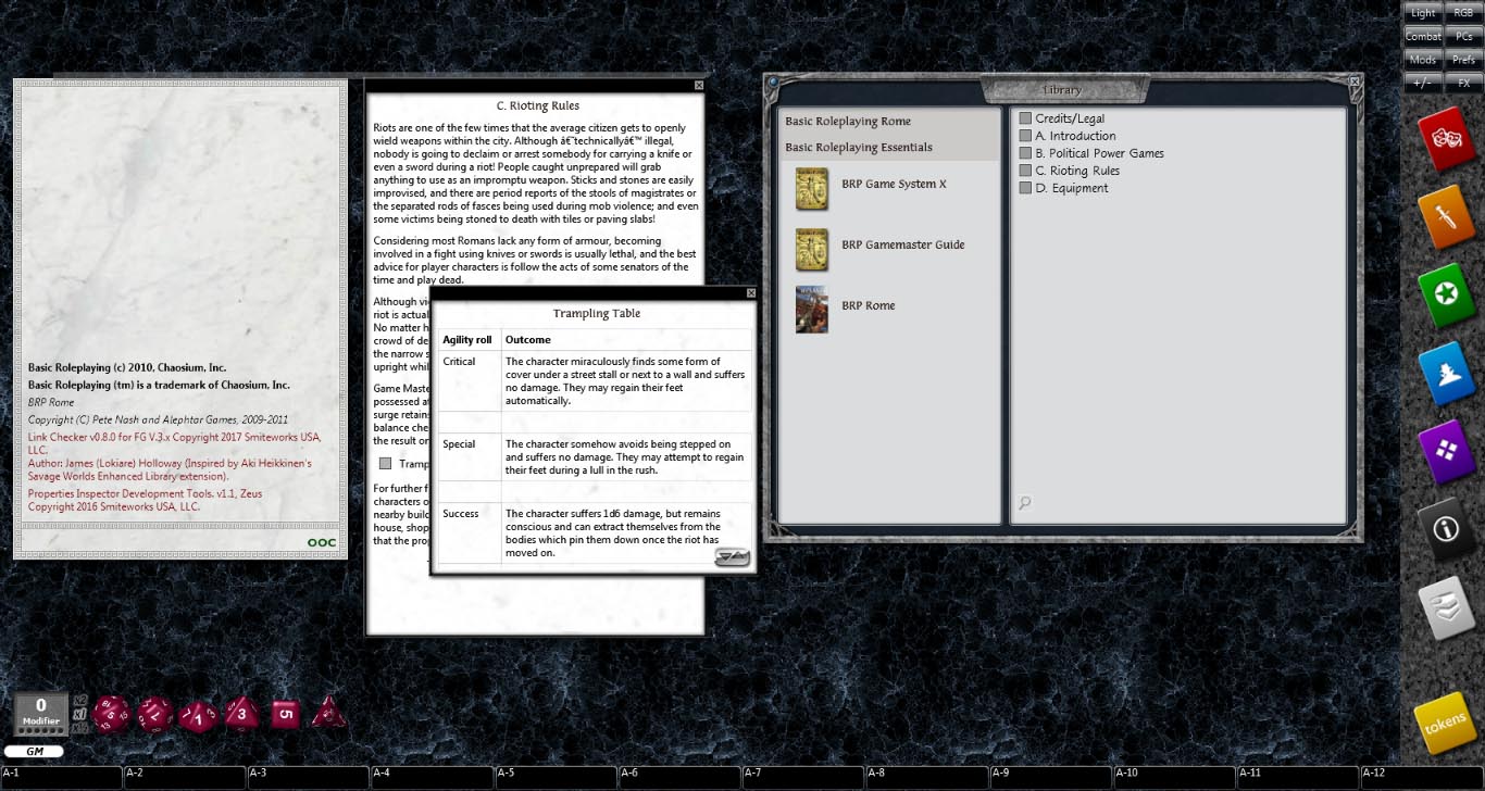Fantasy Grounds - Rome (BRP) screenshot 4