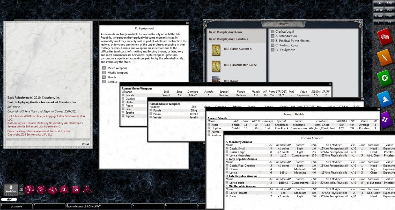 Fantasy Grounds - Rome (BRP) screenshot 3