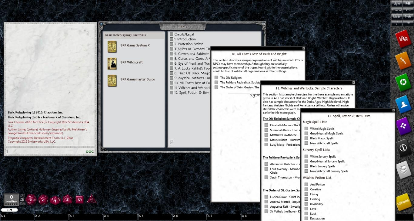 Fantasy Grounds - Witchcraft (BRP) screenshot 4